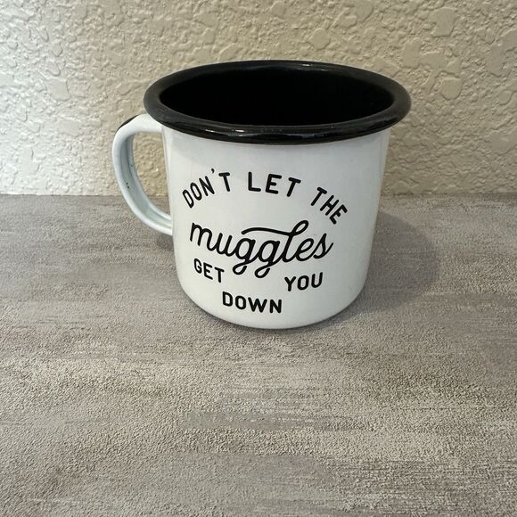 Enamel Mug Harry Potter Muggles Black And White - Picture 1 of 4